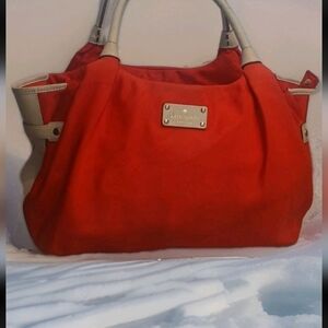 Kate Spade Vibrant Red and Cream Bag